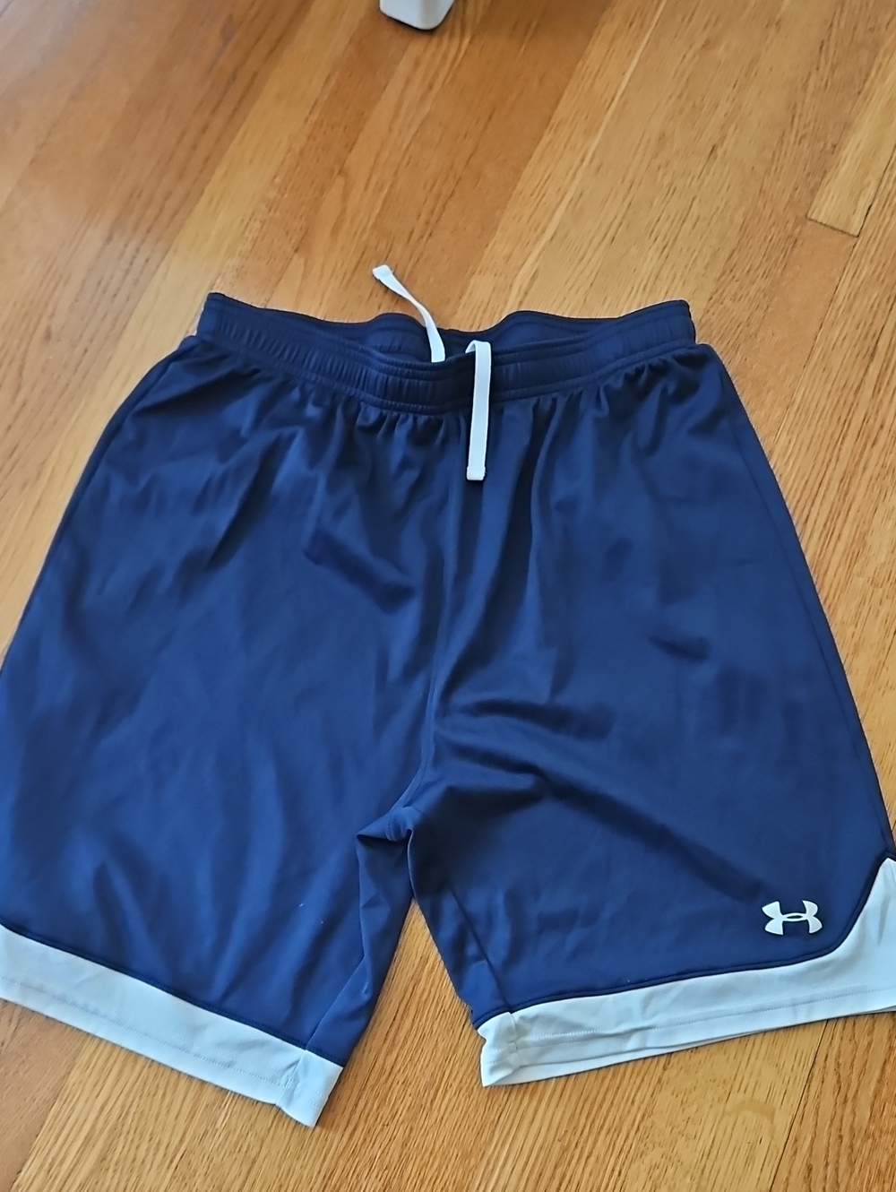 Under Armour Navy Athletic Shorts with White Accents
